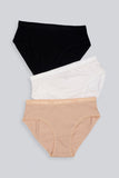 BLS - Pamela Cotton Panty - Skin, White, & Black - Pack Of 3