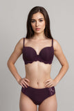 BLS - Elfrida Wired And Push Up Lace Bra Set - Burgundy