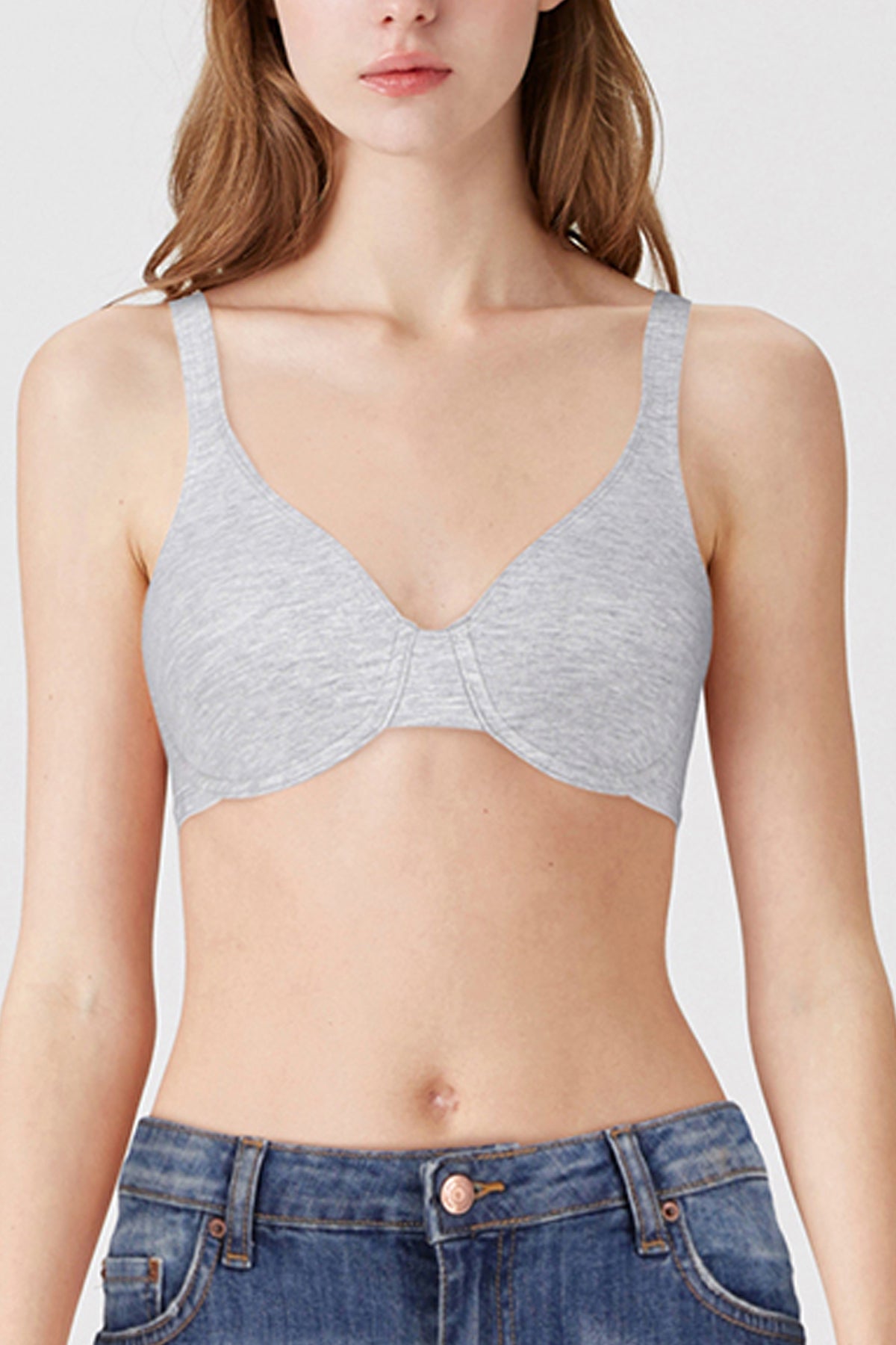 Love To Lounge Cotton Non Wired Grey Bra 20101 - Karnation Intimate Apparel  Inc.