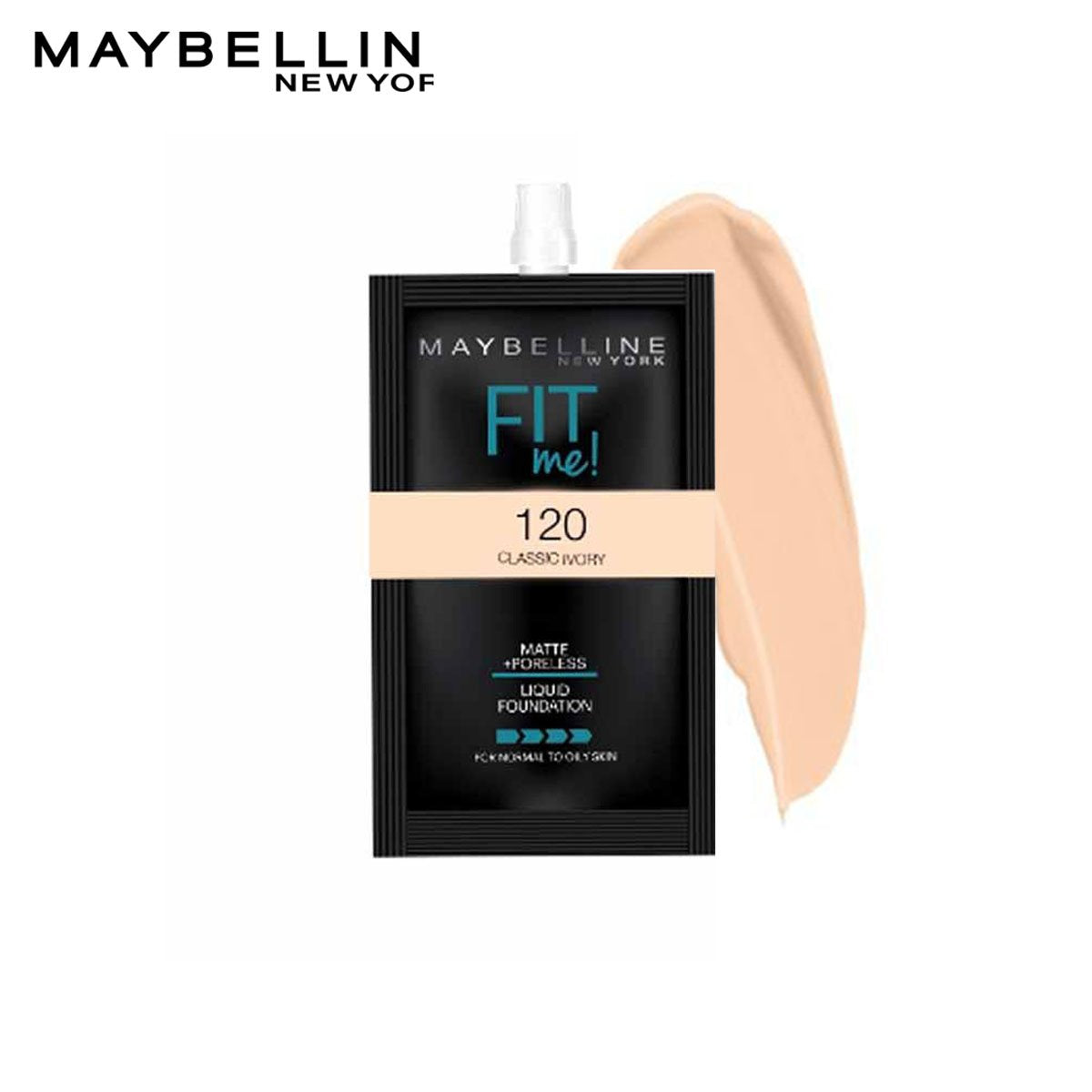 Maybelline Fit Me Matte + Poreless Liquid Foundation Makeup, 120 Classic  Ivory